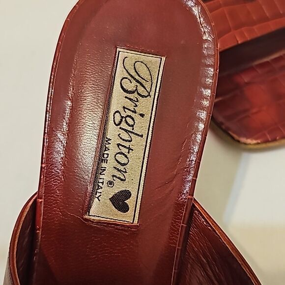 Brighton Trista red leather croc heel sandals 9.5 - Picture 11 of 11